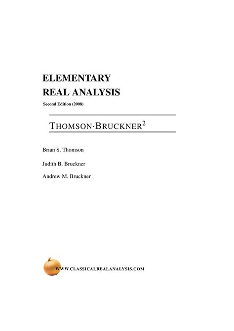 Thomson Elementary Real Analysis Solutions Manual