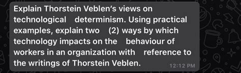 thorstein veblen technological determinism examples
