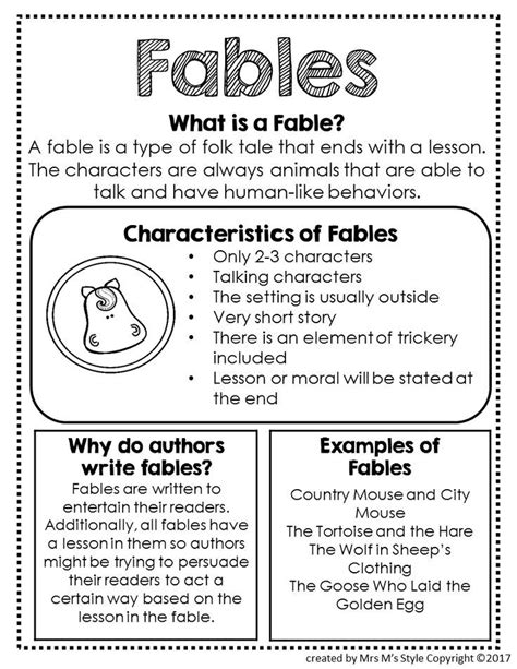 Those Fabulous Fables Lesson Plan For 3rd 5th 3rd Grade Fable - 3rd Grade Fable