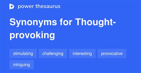 Thought Provoking Synonym