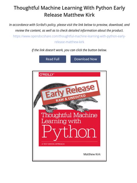 Thoughtful Machine Learning With Python: A Test Driven Approach