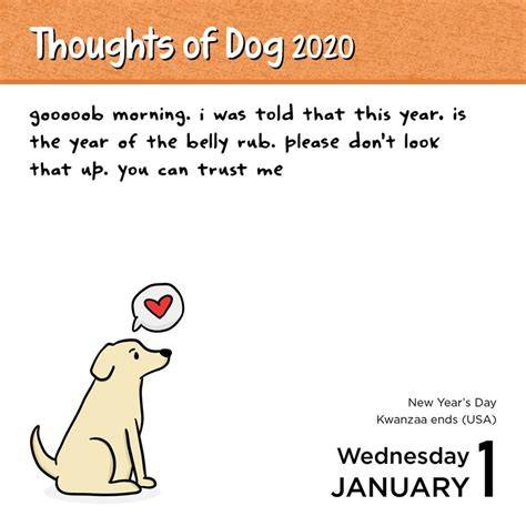 thoughts of dog 2020 day to day calendar