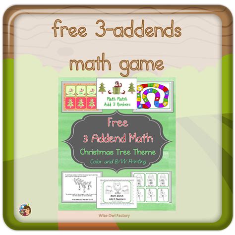 Three Addends Christmas Math Games Freebie Addends In Math - Addends In Math
