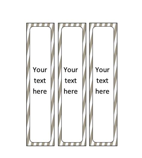 three bookmarks with the text your text here on one side and two