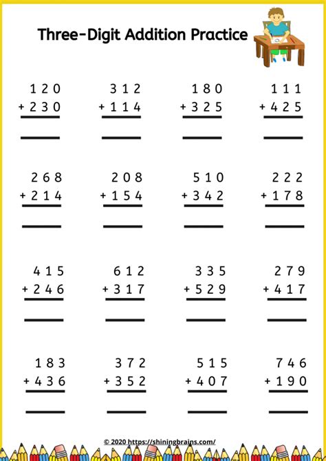 Three Digit Vertical Addition And Subtraction With Regrouping Three Digit Addition And Subtraction Worksheets - Three Digit Addition And Subtraction Worksheets
