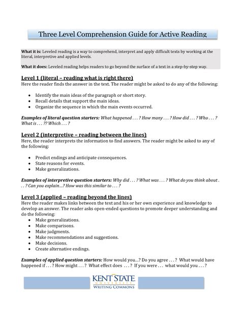 Read Three Level Study Guide Template 