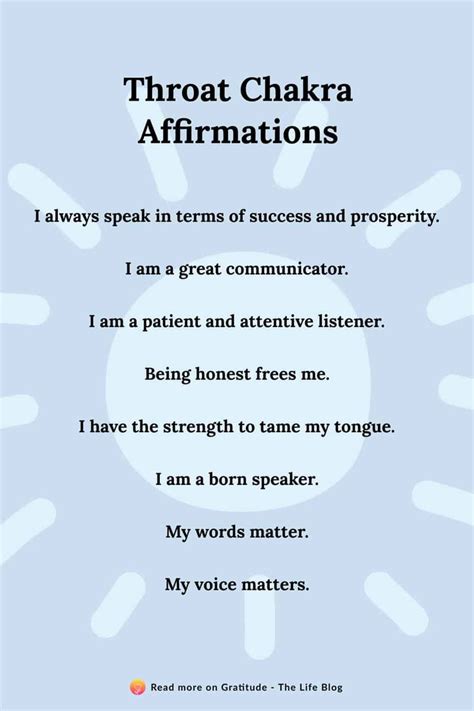Throat Chakra Affirmations
