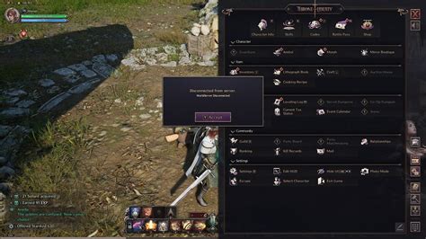 throne and liberty disconnected from world server