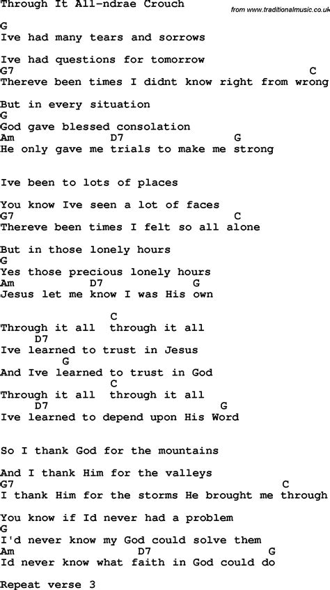 Through It All Lyrics