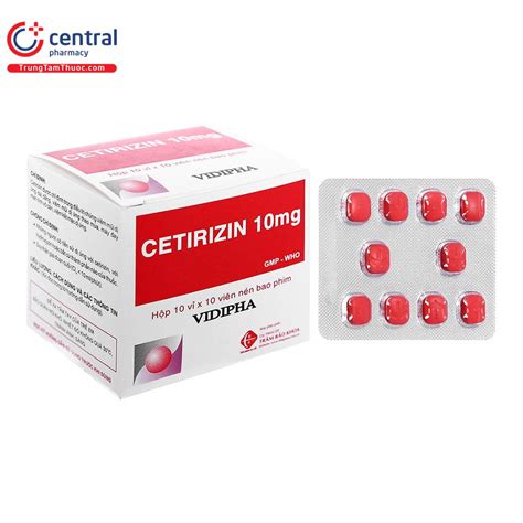 thuốc cetirizin | Thuc Cetirizin Vidipha 10mg tr vim mi