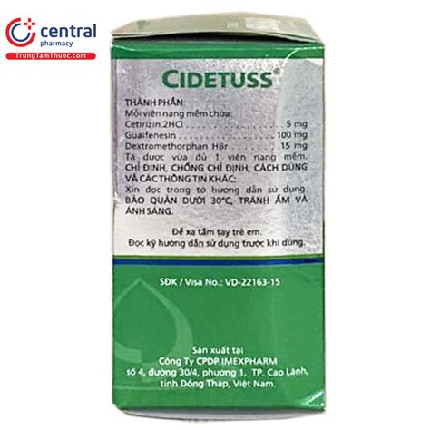 thuốc cidetuss | Cidetuss l thuc g Cng dng liu
