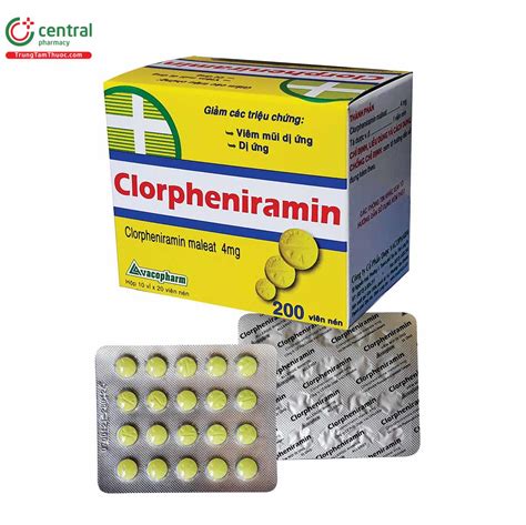 thuốc clorpheniramin | Thuc clorpheniramin Cng dng liu dng v