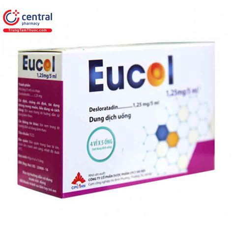 thuốc eucol | Dung dch ung Eucol 125mg5ml iu tr