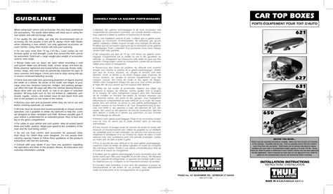Thule Summit Box Manual