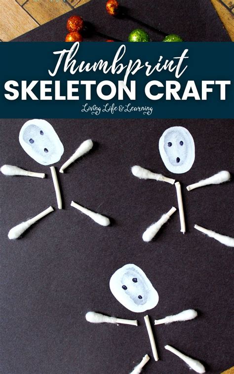 Thumbprint Skeleton Craft Living Life And Learning Skeleton Worksheets For Kindergarten - Skeleton Worksheets For Kindergarten