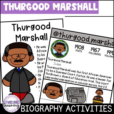 Thurgood Marshall Black History Month Activity Learning Pack Thurgood Marshall 3rd Grade - Thurgood Marshall 3rd Grade
