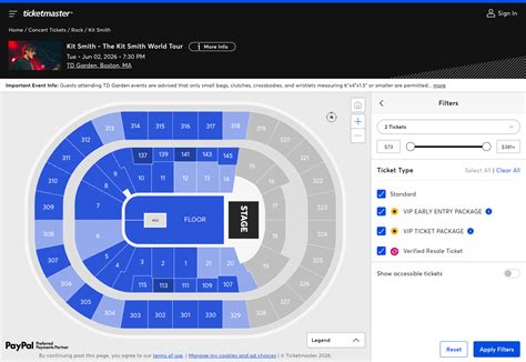 Ticketmaster Seat Map