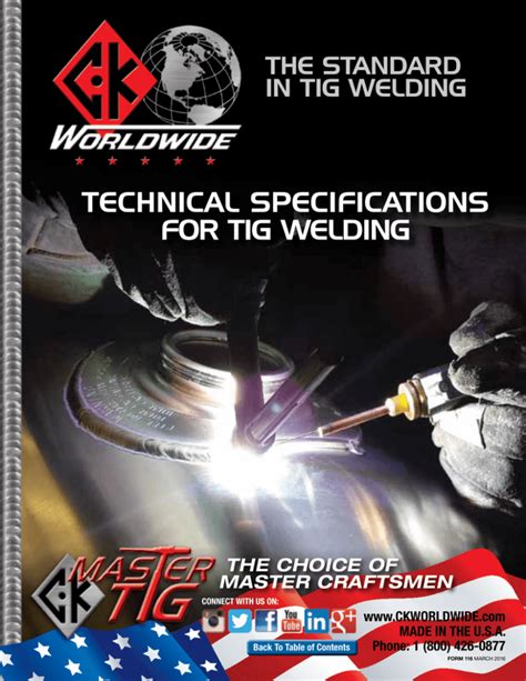 Tig Welding Technical Specifications