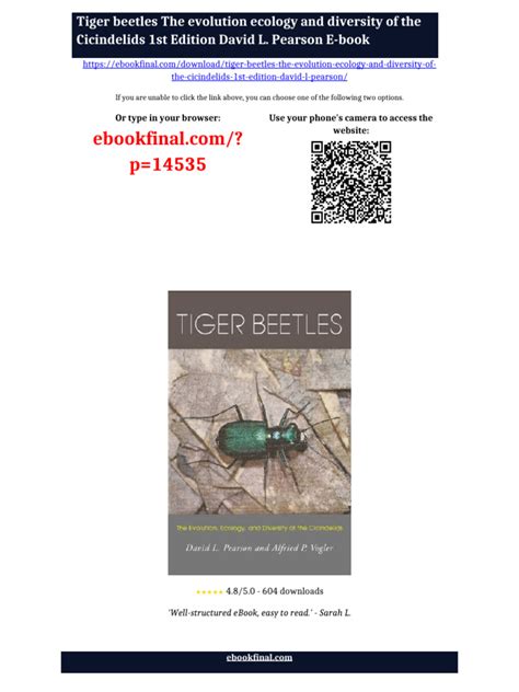Tiger Beetles The Evolution Ecology And Diversity Of The Cicindelids Cornell Series In Arthropod Biology