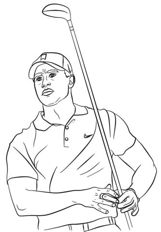 Tiger Woods Coloring Page Greatestcoloringbook Com Colouring Pages Of Tiger - Colouring Pages Of Tiger
