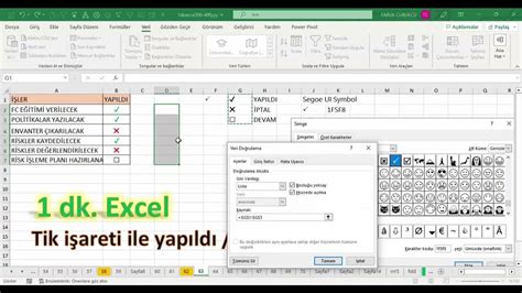 tik işareti Excel WEB TR Forum Excel, Excel Makro, Excel .