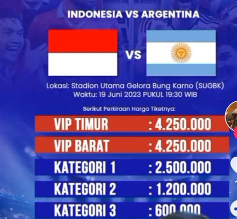tiket gbk indonesia vs argentina 2023