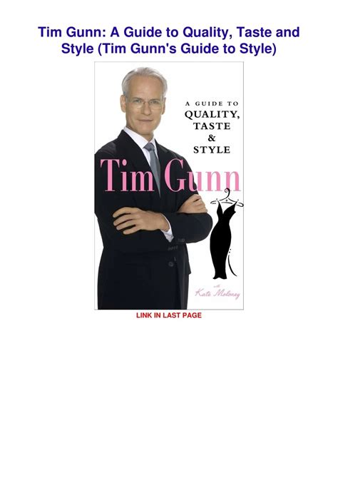 Tim Gunn A Guide To Quality Taste And Style
