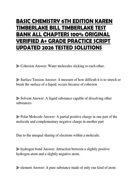 Timberlake Chemistry Practice Test Ch 7