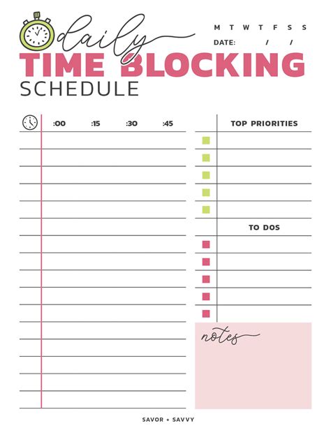 Time Blocking Planner Daily And Monthly