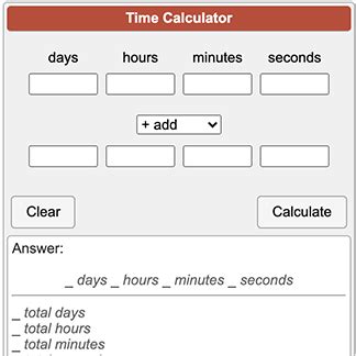 Time Calculator Add Subtract Multiply Divide Time Minute Subtraction - Minute Subtraction