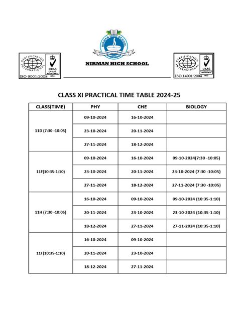 Time Class Xi