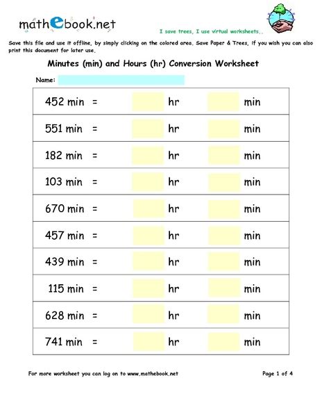 Time Conversion Worksheets Tutoring Hour Time Conversions Worksheet - Time Conversions Worksheet