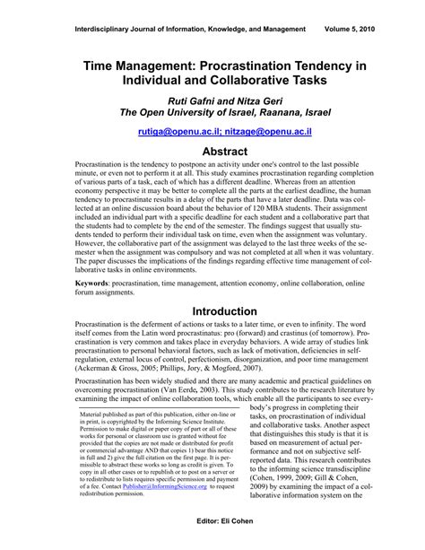Time Management Procrastination Tendency In Individual