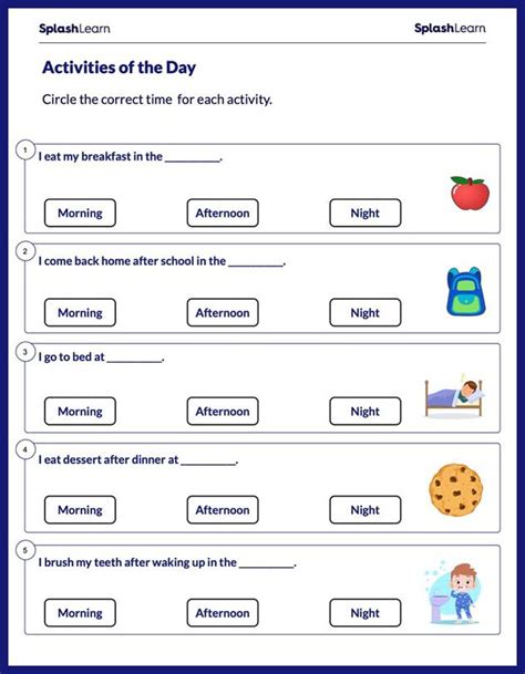 Time Of Activities Of The Day Math Worksheets Time Of Day Worksheet - Time Of Day Worksheet