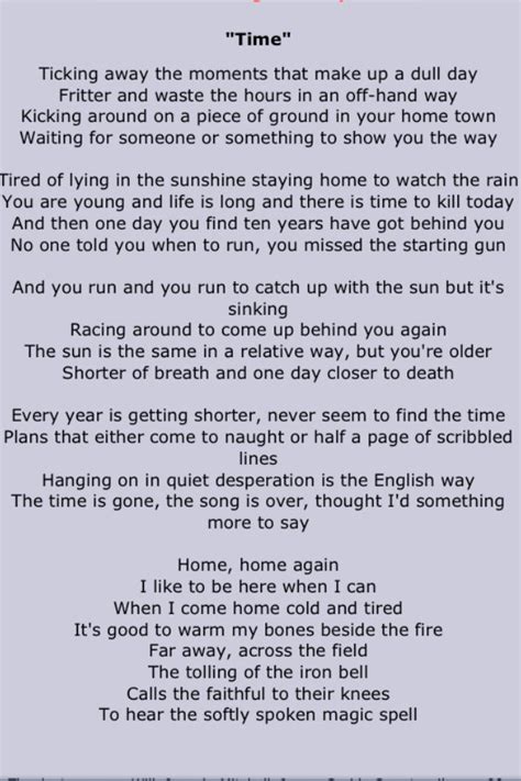 Time Pink Floyd Lyrics