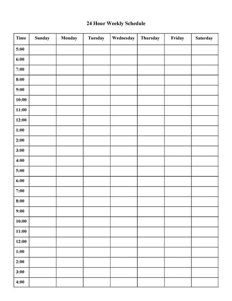 time schedule sheet