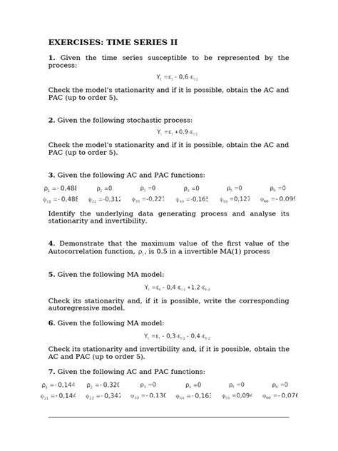 Time Series Exercises Solutions