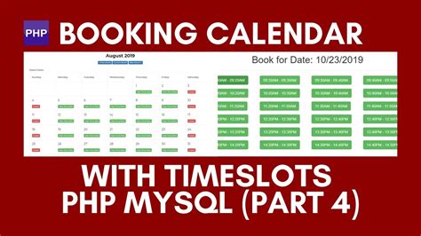 time slots booking calendarindex.php