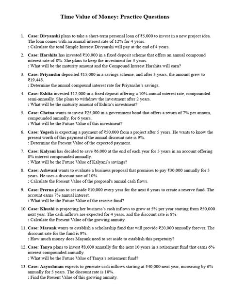 time value of money practice problems