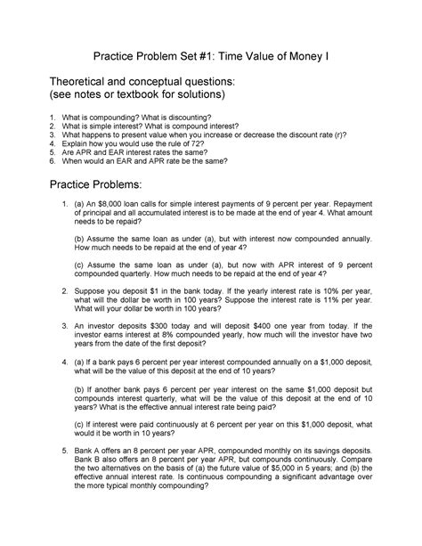 Time Value Of Money Problems And Solutions Prasanna Chandra