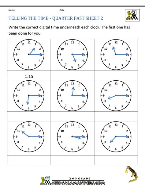 Time Worksheets For Grade 2 Time Worksheets Grade 2 - Time Worksheets Grade 2