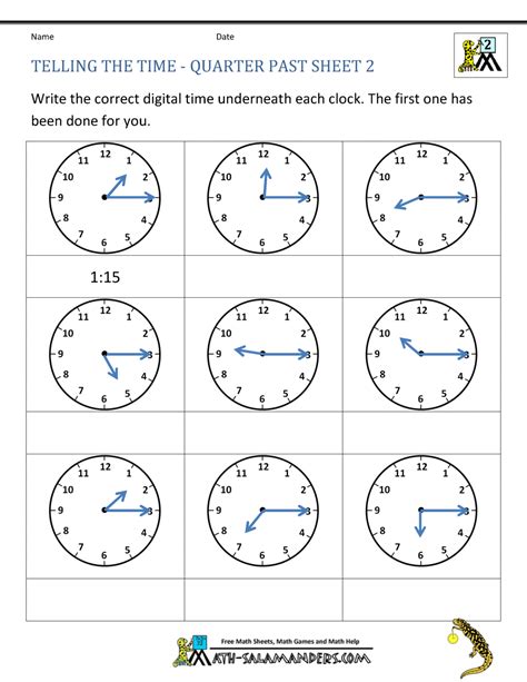 Time Worksheets Math Salamanders Second Grade Time Worksheet - Second Grade Time Worksheet