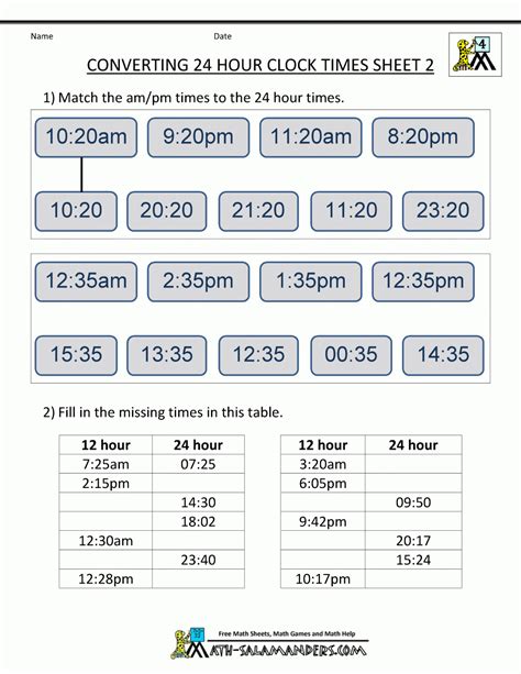 Time Worksheets Time Conversion Worksheet - Time Conversion Worksheet