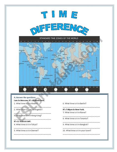 Time Zones Free Worksheets Time Zone Questions Worksheet - Time Zone Questions Worksheet