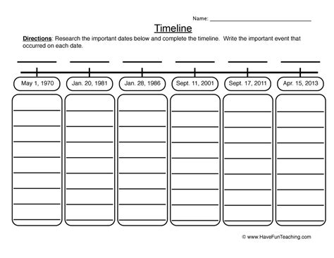 Timeline Worksheet Have Fun Teaching Using A Timeline Worksheet - Using A Timeline Worksheet