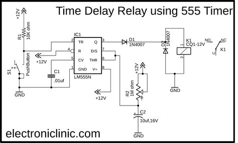 timer circuit diagram with relay