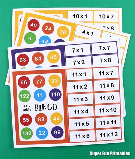 times tables bingo