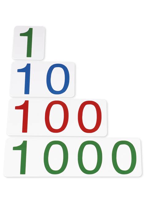 Timetex Zahlenkarten Groß 1 1 000 Kunststoff Montessori Montessori Material Zahlen - Montessori Material Zahlen