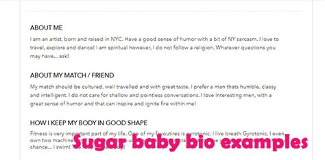 tinder bios for sugar babies girls