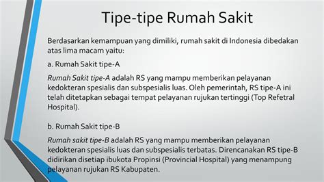 Tipe Rumah Sakit